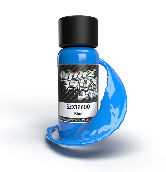 Spaz Stix 12600 Solid Blue Airbrush Ready Paint, 2oz Bottle