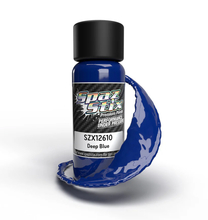 Spaz Stix 12610 Deep Blue Airbrush Ready Paint, 2oz Bottle