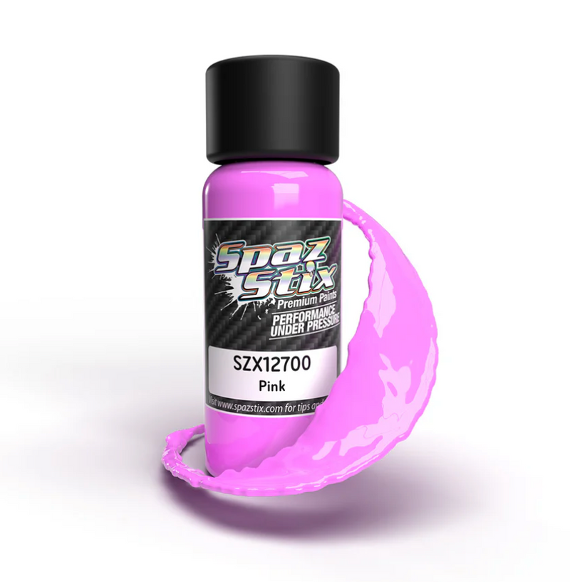 Spaz Stix 12700 Solid Pink Airbrush Ready Paint, 2oz Bottle