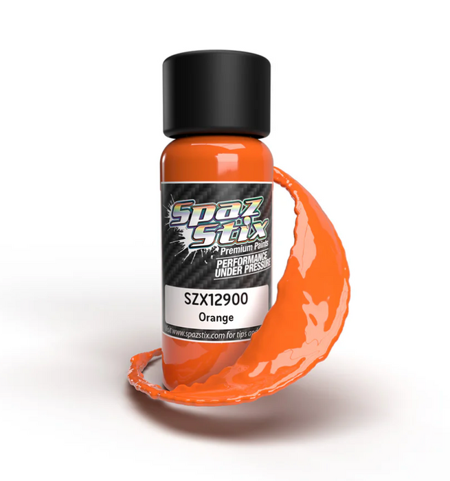 Spaz Stix 12900 Solid Orange Airbrush Ready Paint, 2oz Bottle