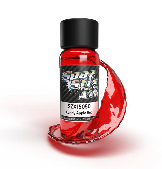 Spaz Stix 15050 Candy Apple Red Airbrush Ready Paint, 2oz Bottle
