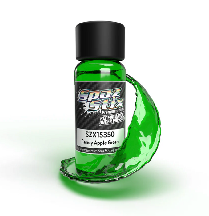 Spaz Stix 15350 Candy Apple Green Airbrush Ready Paint, 2oz Bottle