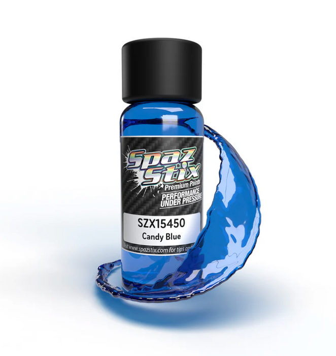 Spaz Stix 15450 Candy Blue Airbrush Ready Paint, 2oz Bottle