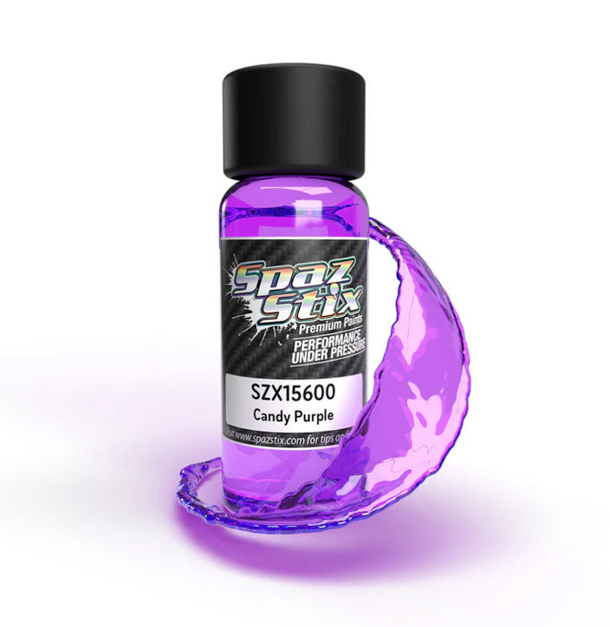 Spaz Stix 15600 Candy Purple Airbrush Ready Paint, 2oz Bottle
