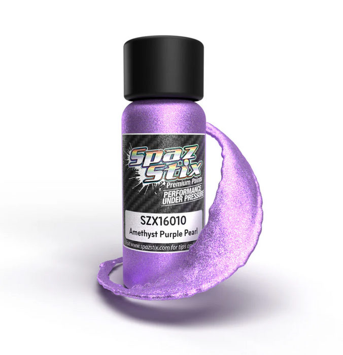 Spaz Stix 16010 Amethyst Purple Pearl Airbrush Ready Paint, 2oz Bottle