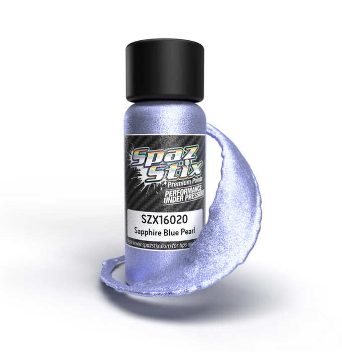 Spaz Stix 16020 Sapphire Blue Pearl Airbrush Ready Paint, 2oz Bottle