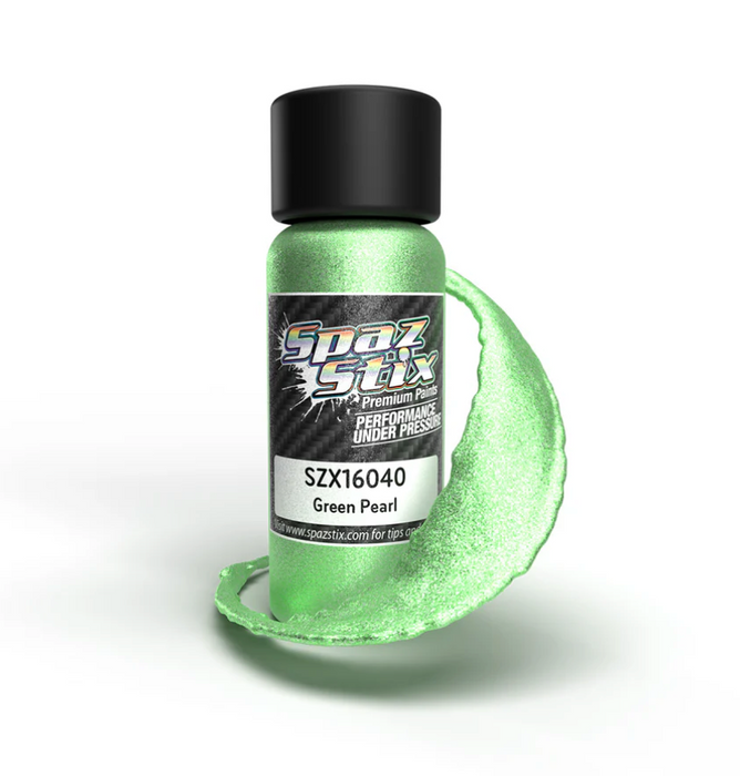 Spaz Stix 16040 Green Pearl Airbrush Ready Paint, 2oz Bottle