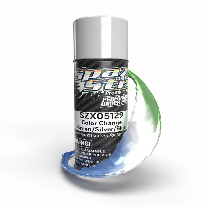 Spaz Stix 5129 Green/Silver/Blue Color Change Aerosol 3.5oz Can