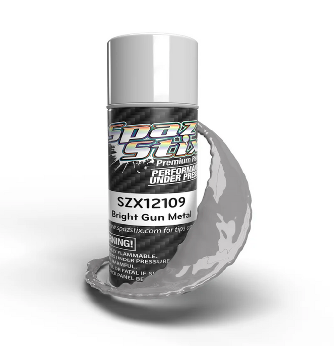 Spaz Stix SZX12109 Bright Gunmetal Aerosol Paint 3.5oz Can