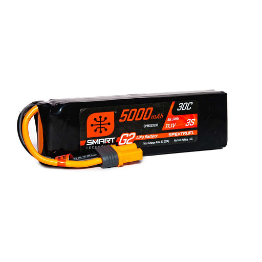 Spektrum SPMX53S30 5000mAh 3S 11.1V 30C SMART G2 LiPo Battery with IC5