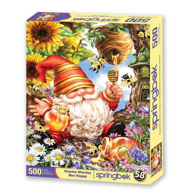 Springbok 33-01651 Gnome Worries Bee Happy 500 Piece Puzzle