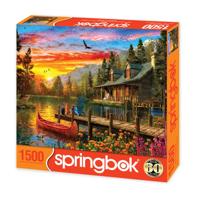 Springbok 33-15520 Cabin Evening Sunset 1500 Piece Puzzle