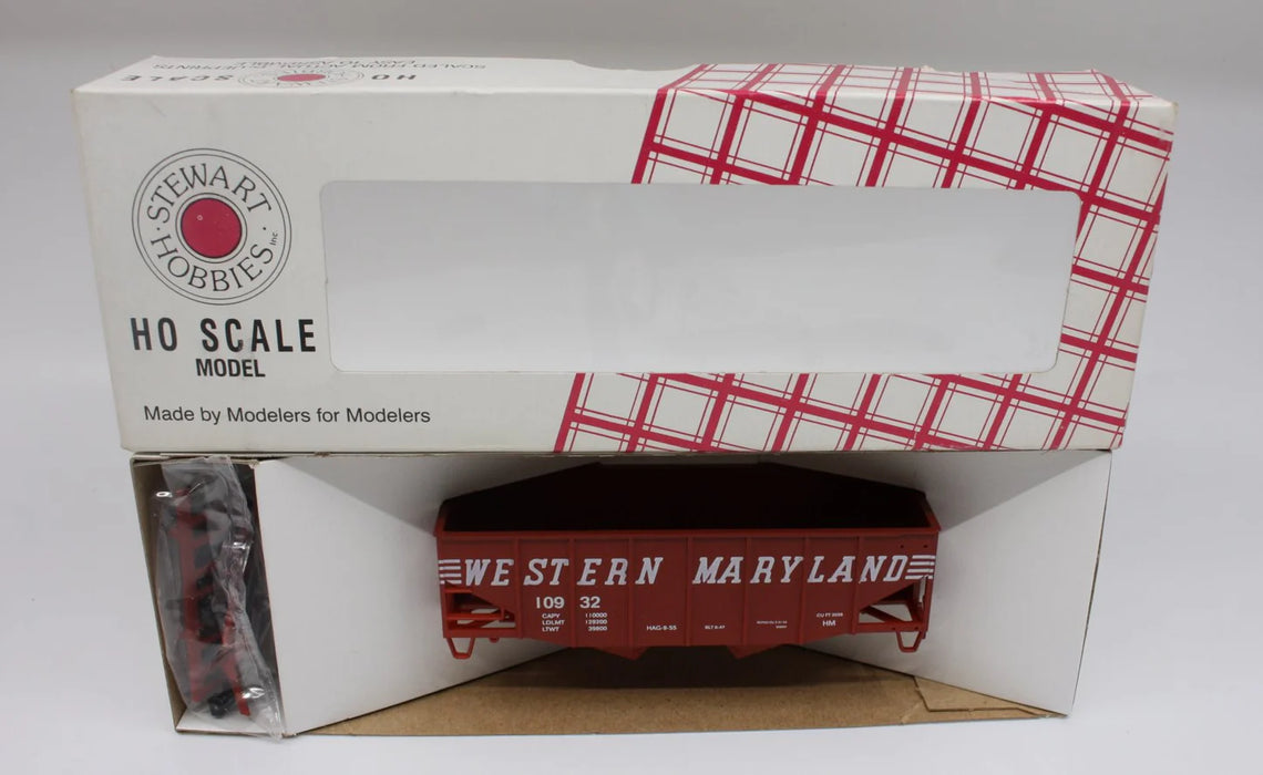 Stewart 10106 HO Scale 55 Ton Fish Belly Hopper Kit Western Maryland WM 10932 - NOS