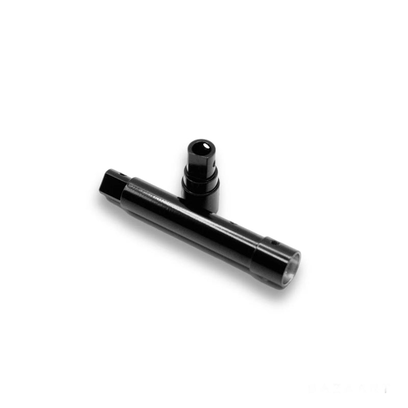 STRC SPTSTA232081BR Black CNC Machined Brass Front Axle Tubes for SCX10 Pro 4x4 Kit