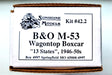 Sunshine Models 42.2 HO Scale B&O M-53 Wagontop Boxcar Resin Kit - NOS (13 States 1946-50s)