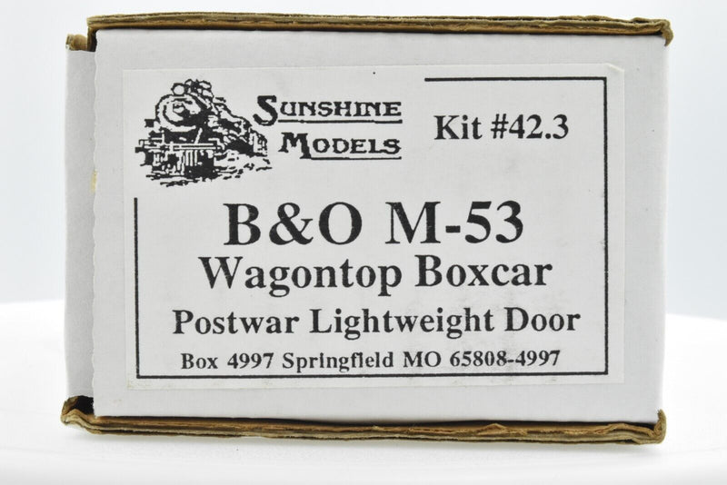 Sunshine Models 42.3 HO Scale B&O M-53 Wagontop Boxcar Resin Kit - NOS (Postwar Door)