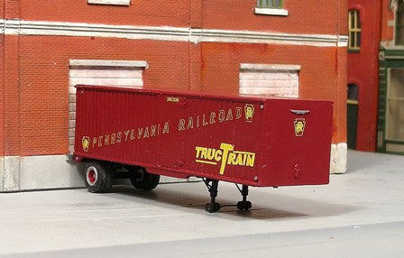 Sylvan Scale Models T-026-1 HO Scale 1950's 30' Single-Axle Piggyback Trailer PRR Resin Kit