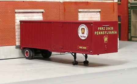 Sylvan Scale Models T-026-2 HO Scale 1950's 30' Single-Axle Piggyback Trailer PRR Resin Kit