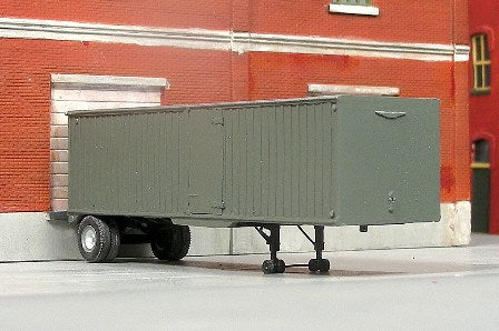 Sylvan Scale Models T-026 HO Scale 1950's 30' Single-Axle Piggyback Trailer Undecorated Resin Kit