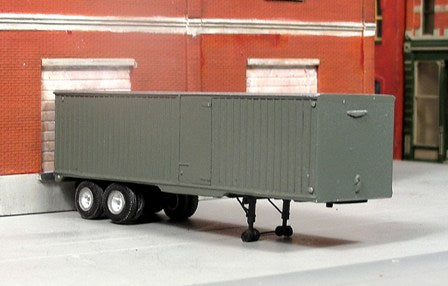 Sylvan Scale Models T-027 HO Scale 1950's 30' Tandem-Axle Piggyback Trailer Undecorated Resin Kit