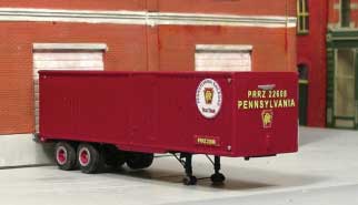 Sylvan Scale Models T-027-2 HO Scale 1950's 30' Tandem-Axle Piggyback Trailer PRR Resin Kit