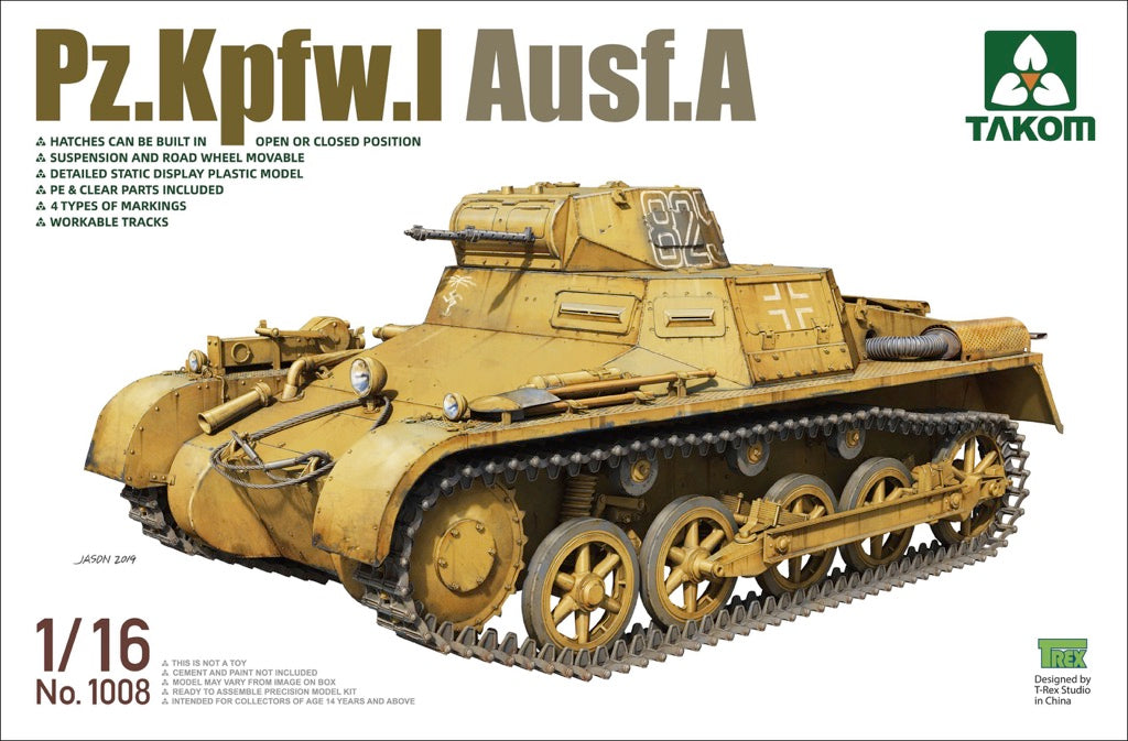 Takom 1008 1/16 PzKpfw I Ausf A Tank Model Kit