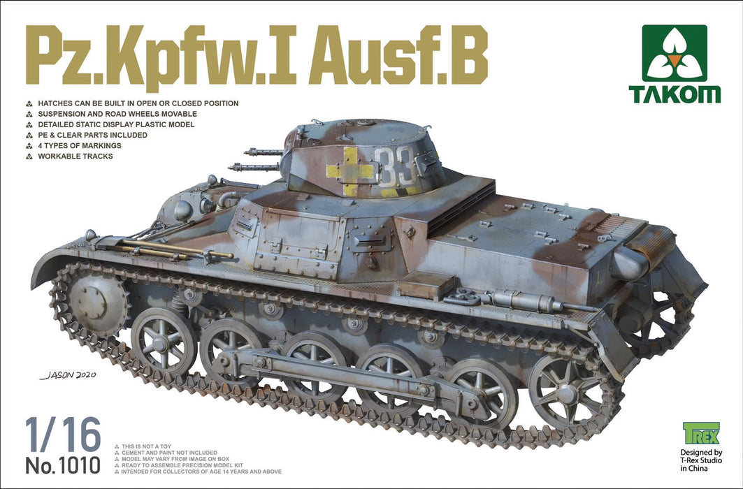 Takom 1010 1/16 PZ.KPFW.I Ausf.b Tank Model Kit