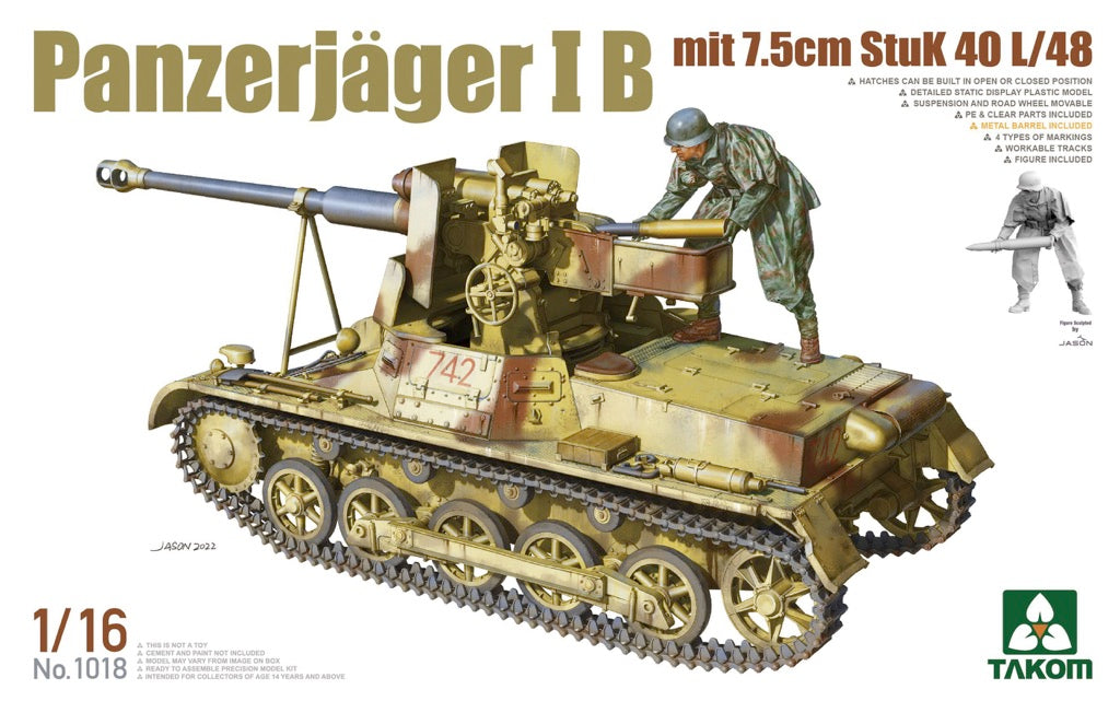 Takom 1018 1/16 Panzerjager IB mit 7.5cm Stuk 40 L Model Kit
