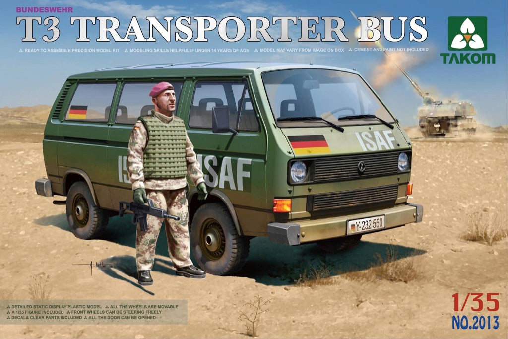 Takom 2013 1/35 Bundes T3 Transporter Bus Model Kit