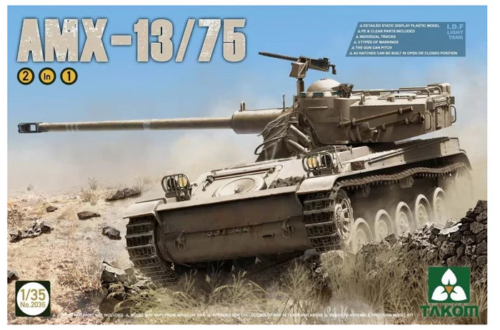 Takom 2036 1/35 IDF Light Tank AMX-13/75 Model Kit