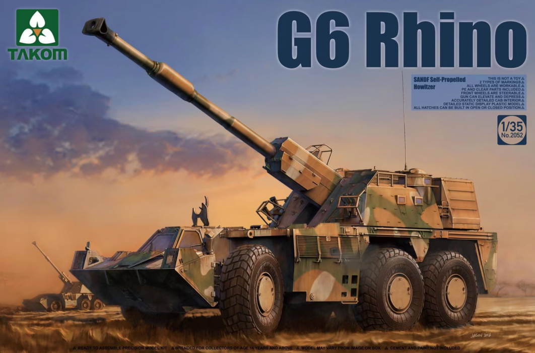 Takom 2052 1/35 G6 Rhino SANDF Self-Propelled Howitzer Model Kit