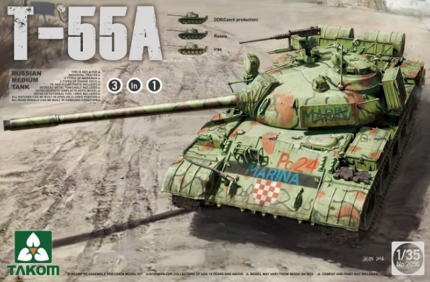 Takom 2056 1/35 Russian Medium Tank T-55A Model Kit
