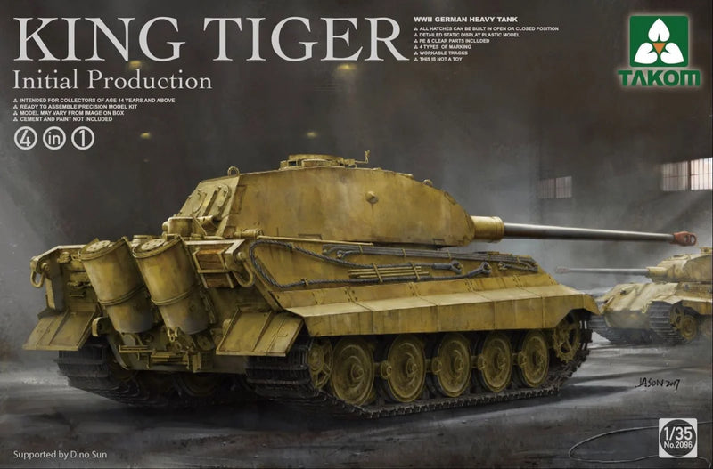 Takom 2096 1/35 King Tiger Initial Prod 4n1 Model Tank Kit