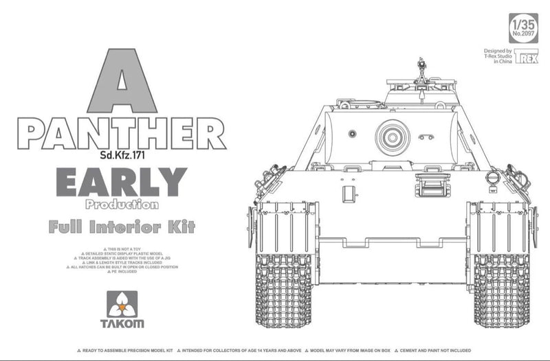 Takom 2097 1/35 Sd.Kfz.171 Panther A Early Model Tank Kit