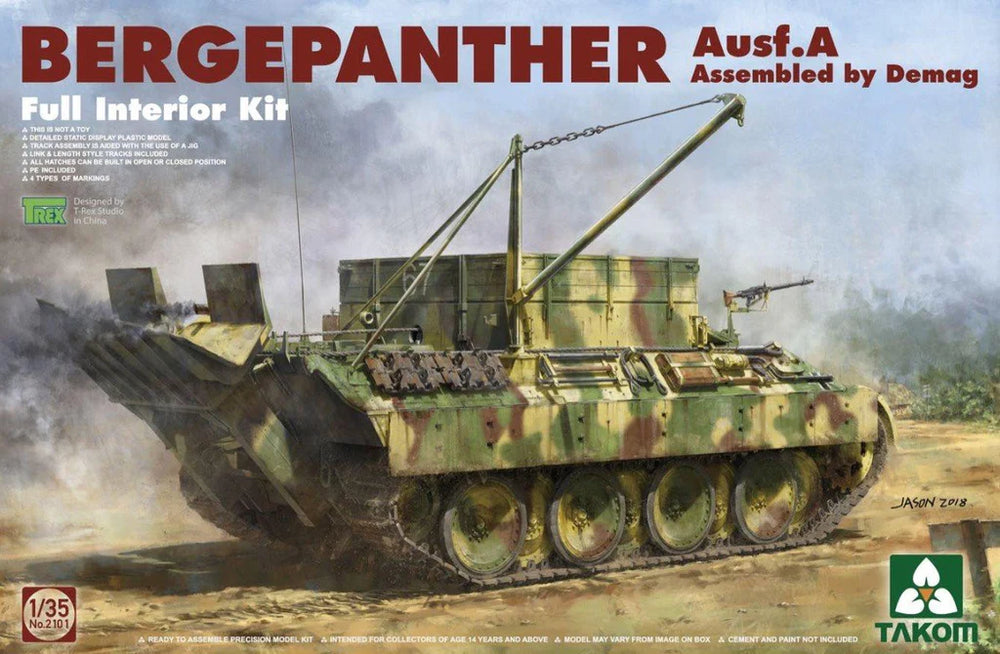 Takom 2101 1/35 Bergepanther Ausf.A Tank with Interior Model Kit