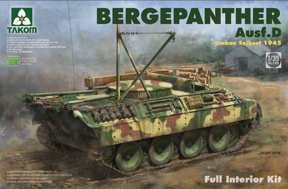 Takom 2102 1/35 Bergepanther Ausf.D with Interior Model Kit