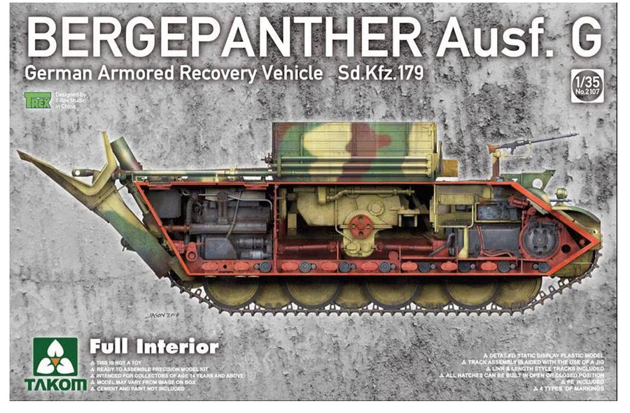 Takom 2107 1/35 Bergepanther Ausf.G with Full Interior Model Kit