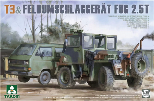 Takom 2141 1/35 T3 Transporter Truck & 2.5ton Fork Model Kit
