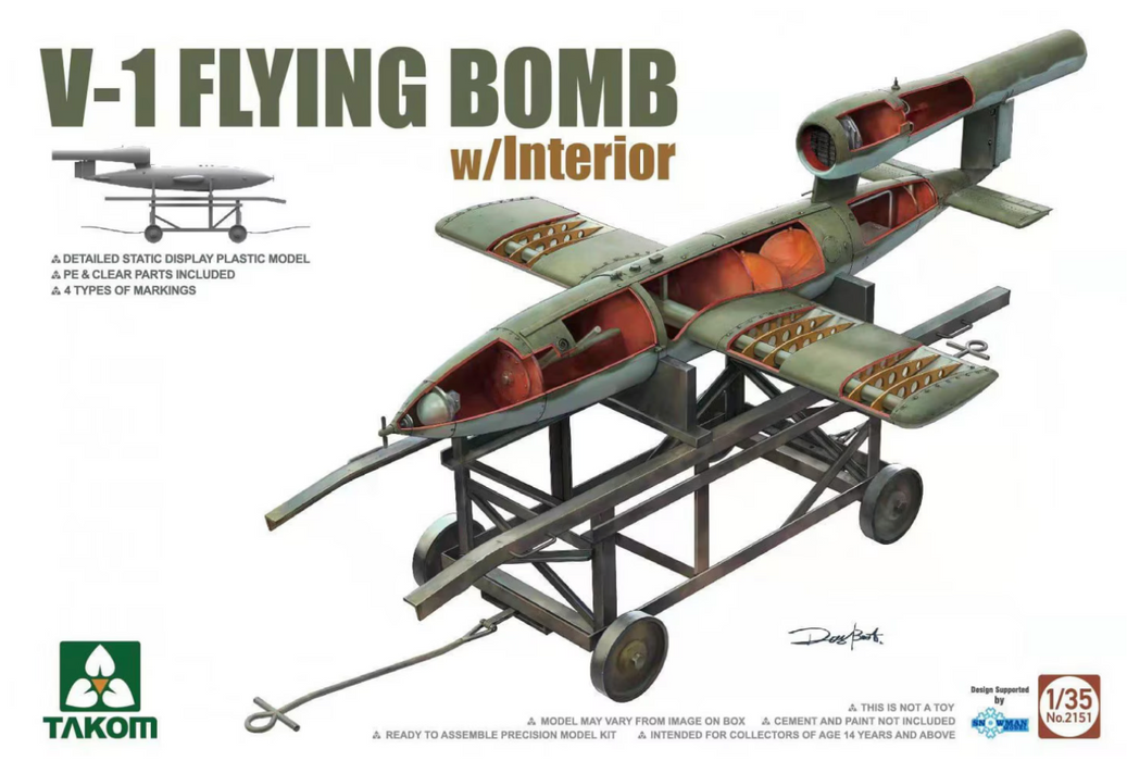 Takom 2151 1/35 V-1 Flying Bomb with Interior Model Kit