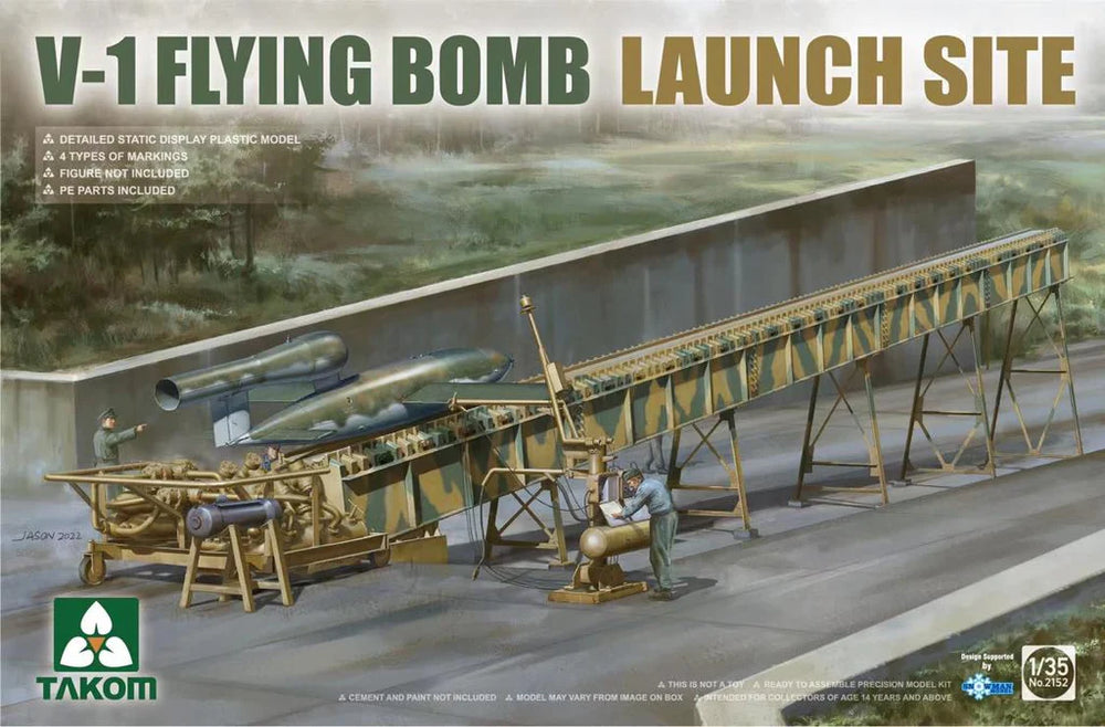Takom 2152 1/35 V-1 Flying Bomb Launch Site Model Kit