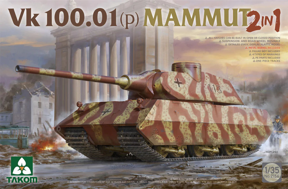 Takom 2156 1/35 Vk 100.01p MAMMUT 2n1 Model Tank Kit