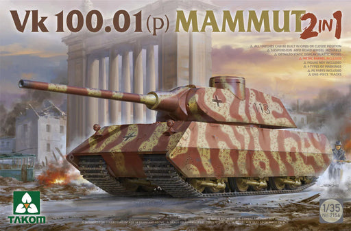 Takom 2156 1/35 Vk 100.01p MAMMUT 2n1 Model Tank Kit