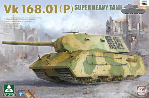 Takom 2158 1/35 VK.168.01 (P) German Super Heavy Tank Model Kit