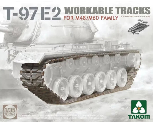 Takom 2163 1/35 T-97E2 Workable Tracks for M48/M60 Model Kit