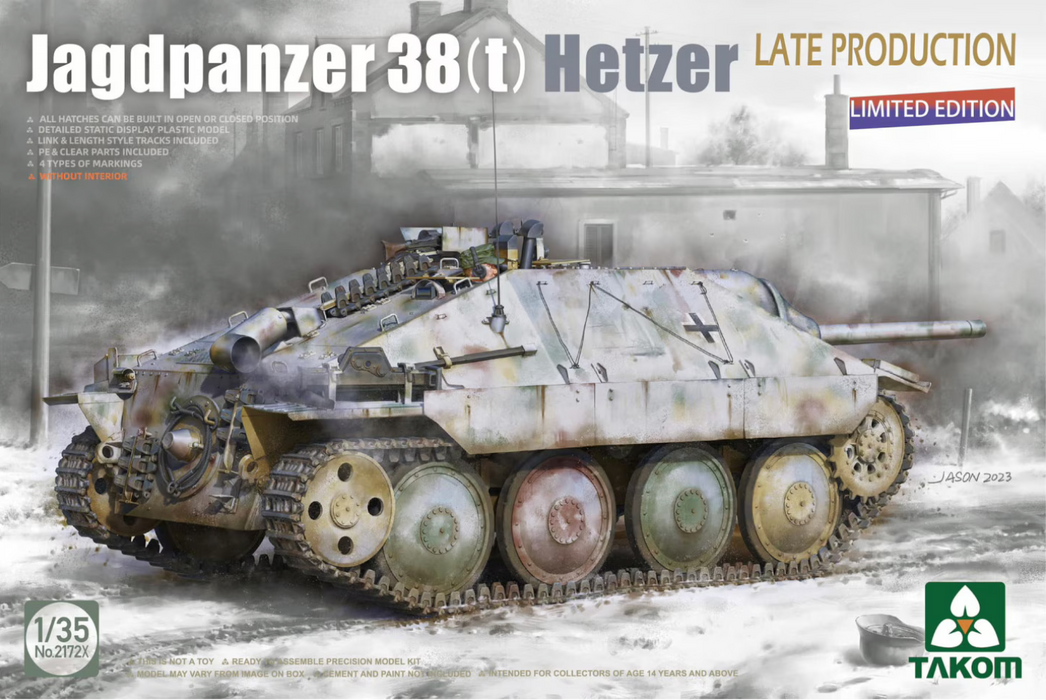 Takom 2172X 1/35 Jagdpanzer 38t Hetzer Late Model Tank Kit