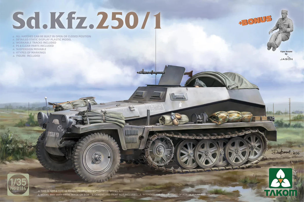 Takom 2184 1/35 Sd.Kfz.250/1 Half Track with Figure Model Kit