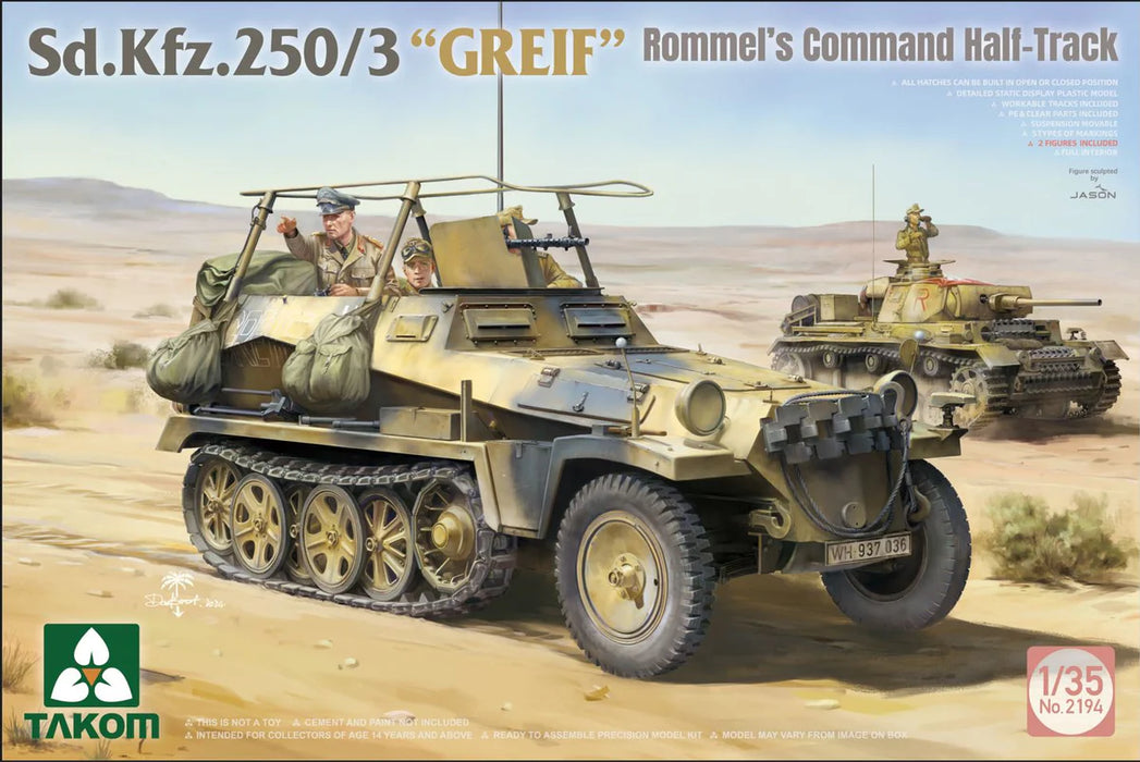 Takom 2194 1/35 Sd.Kfz250/3 GREIF Rommel's Command Halftrack Model Kit