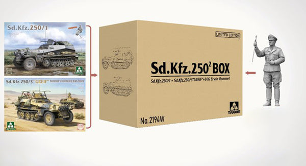 Takom 2194W 1/35 sd.Kfz250/3 Box GREIF 2 Model Kits with Rommel Figure