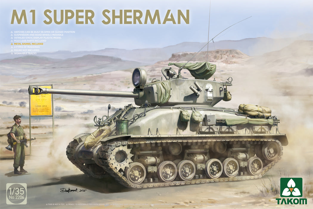 Takom 2206 1/35 M1 Super Sherman Tank Model Tank Kit