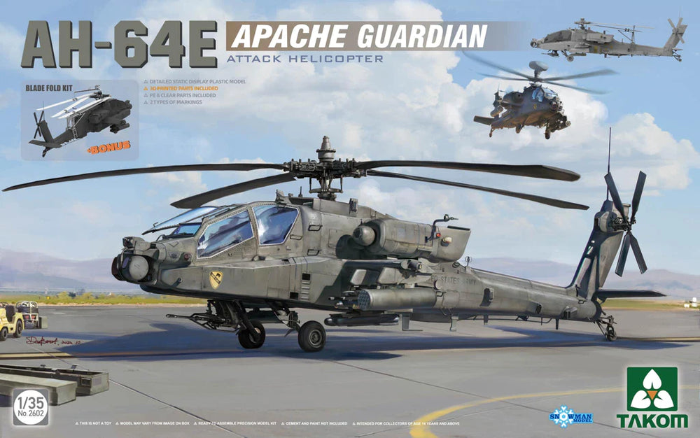 Takom 2602 1/35 AH-64E Apache Guardian Attack Helicopter Model Kit